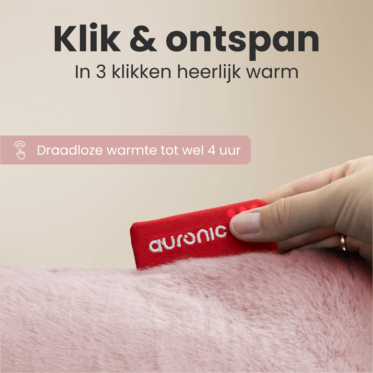 Warmtekussen Fur - 45x45 - Pastelroze