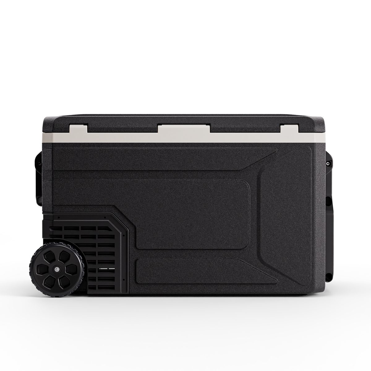 portable, cooler, zwart, koffer, wielen