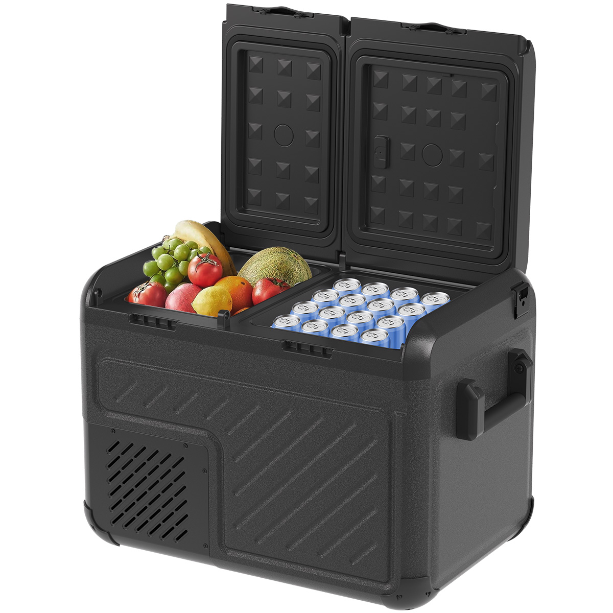 Elektrische Koelbox - 2 Vakken - 35L - Zwart/Grijs