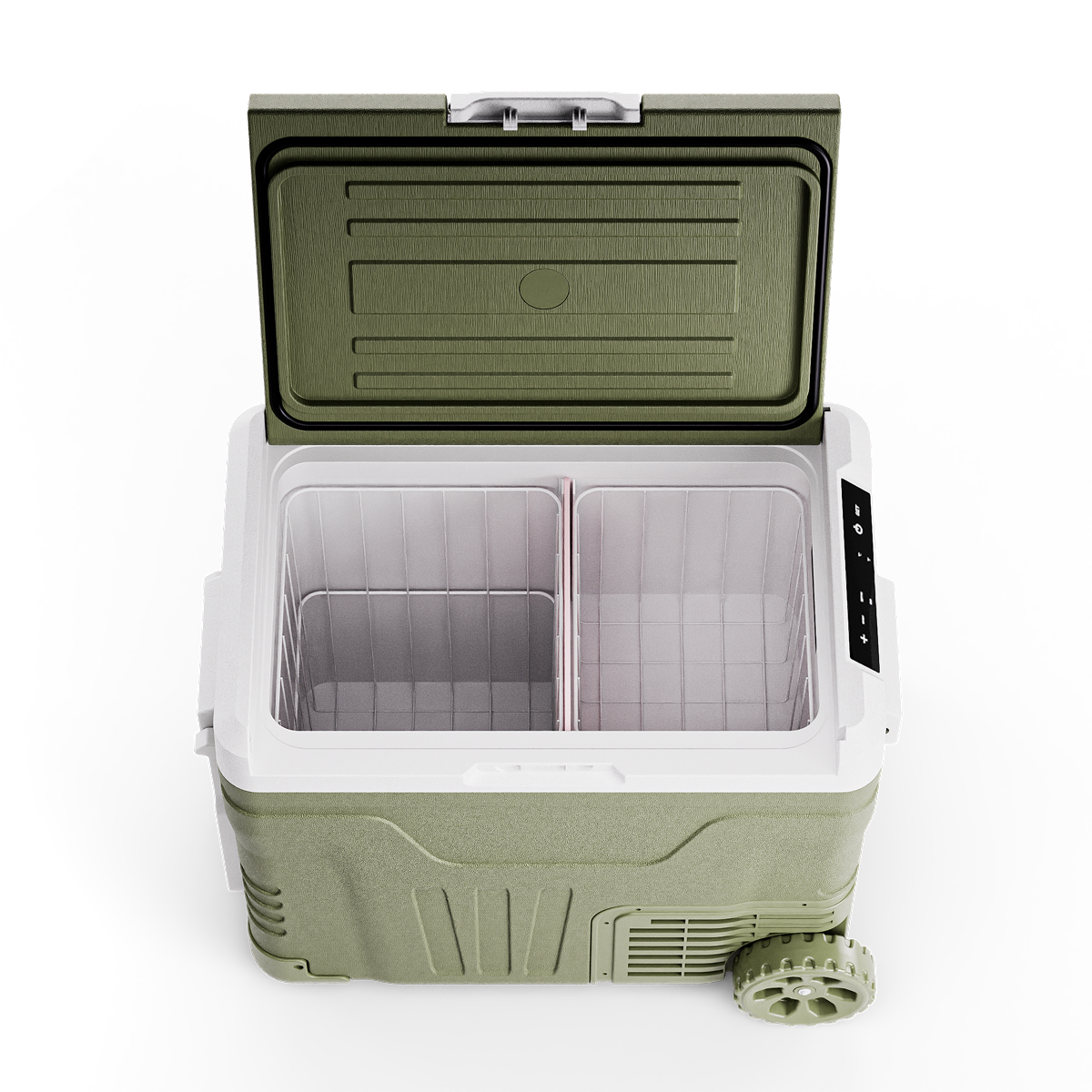 portable, mini koelkast, camping, groen, draaiwiel