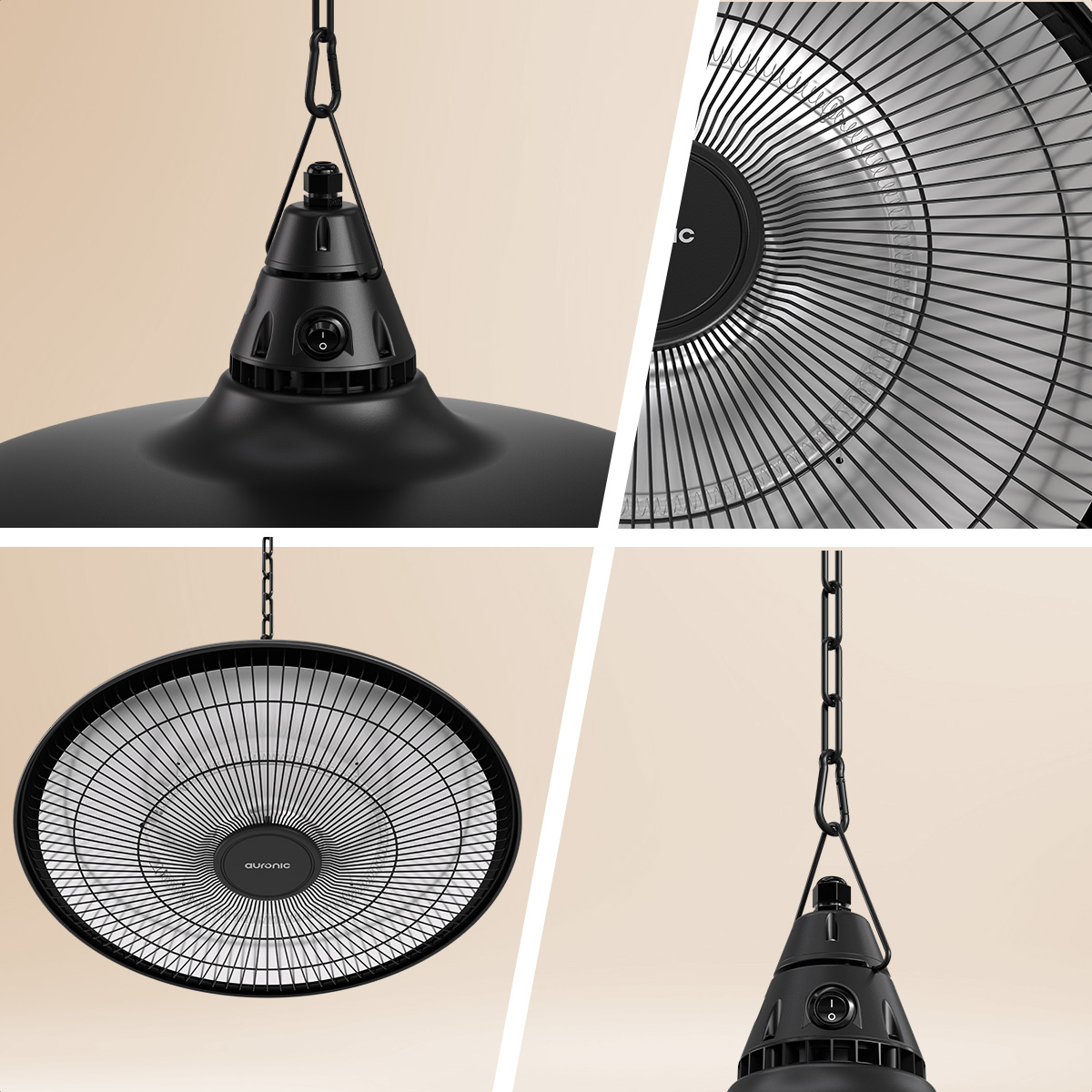 Terrasverwarmer Hangend 1500W Zwart