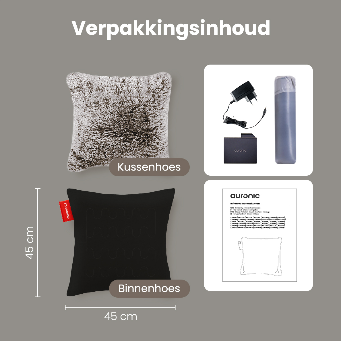 Warmtekussen - Teddy - 45x45 - Grijs