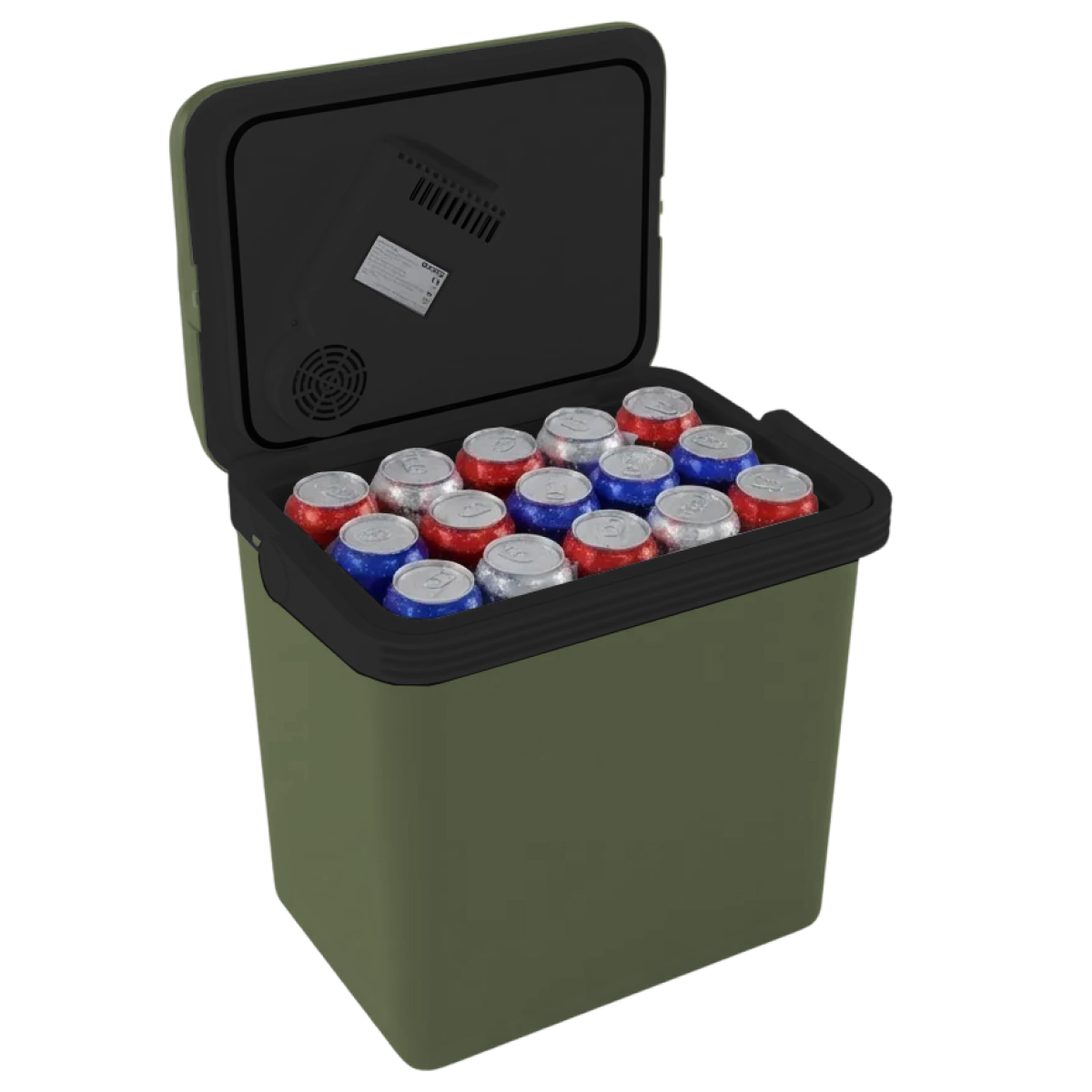 koelkast, ijs, koeler, draagbaar koelbox, buitenkant olive/groen