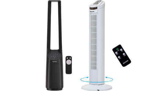 blazer/ventilator, tower fan, air circulator, remote control, white fan