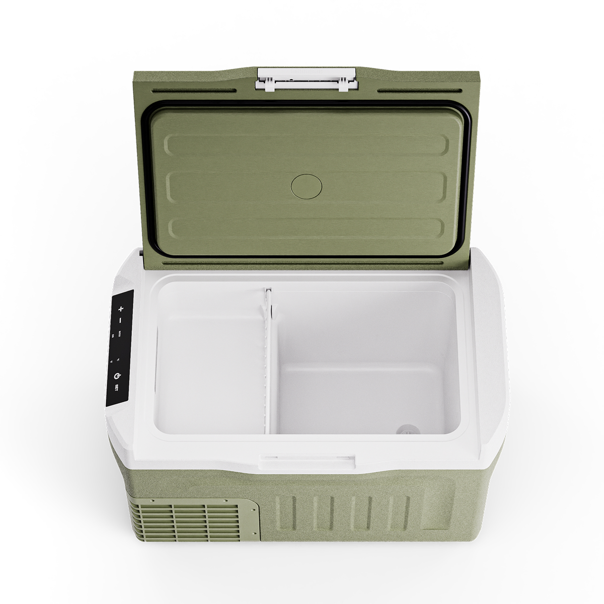 minibar, compact, groen, deksel, binnenkompositie