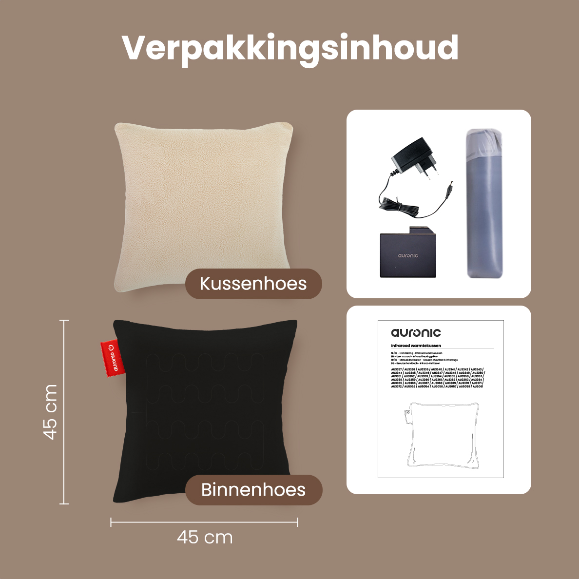 Warmtekussen - Sherpa Fleece - 45x45 - Beige
