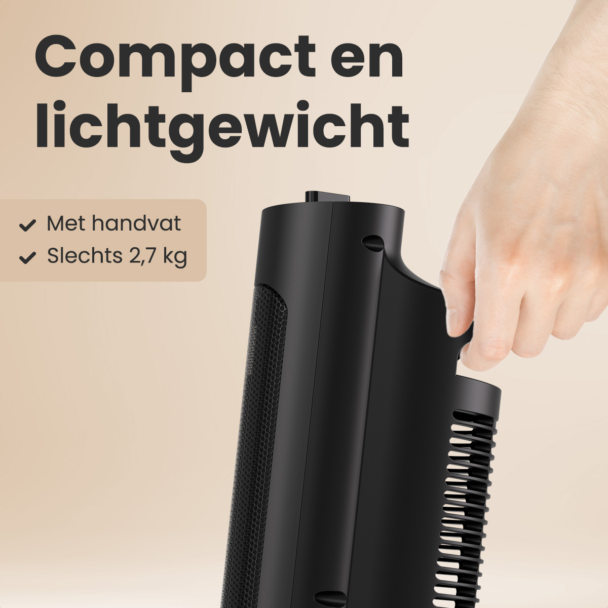 Ventilatorkachel Pro - 2000W Heater - Zwart