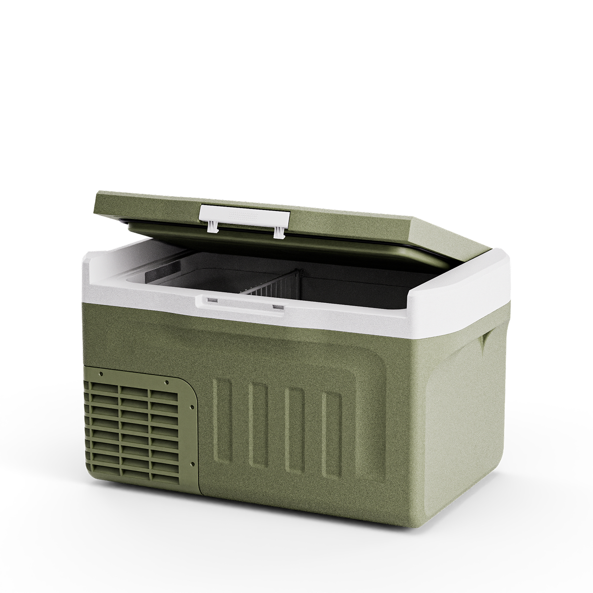 gekoelde koelkast, portabele koelbox, groene koelbox, minikooler, ventilatie grille