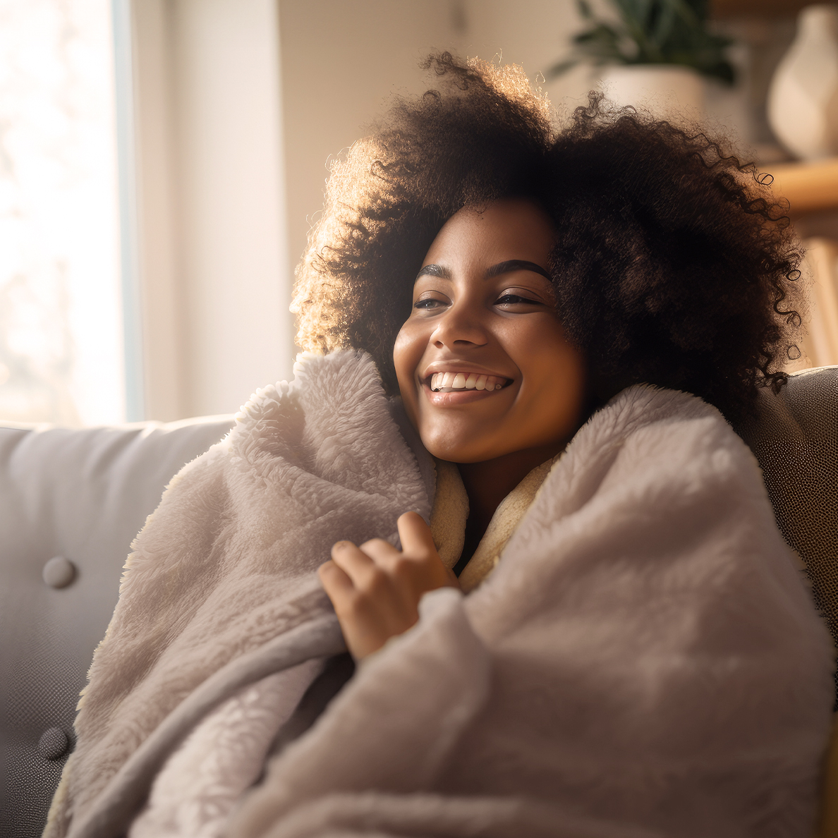 Gezicht, Gelukkig, Kop, Glimlach, Deken