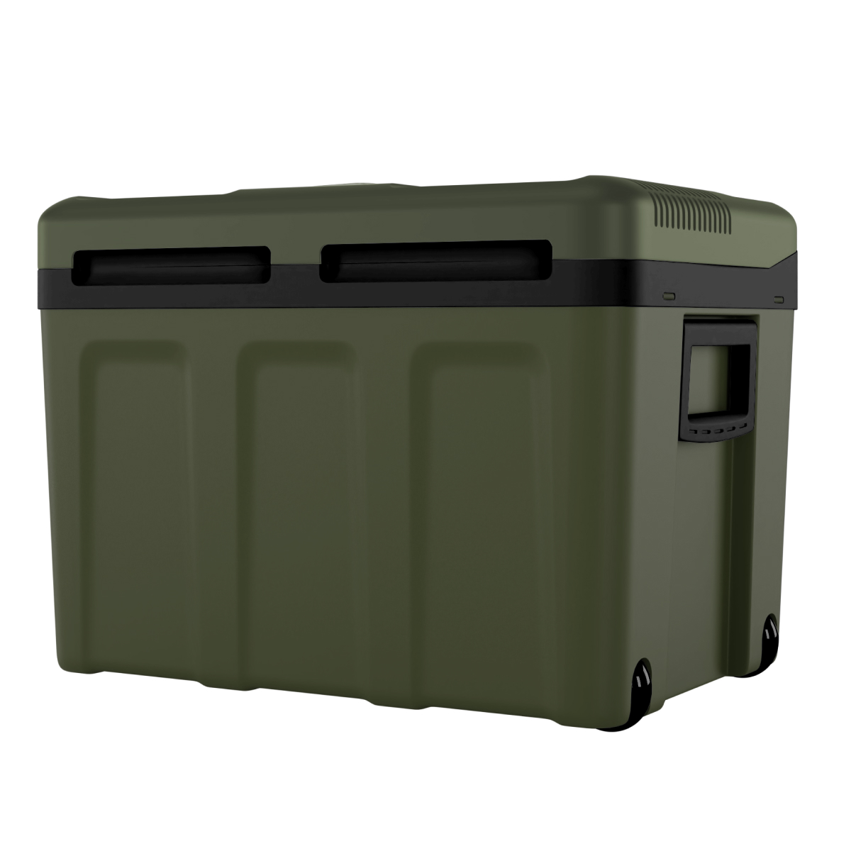 militair, groen, koelbox, hard-shell, wielen