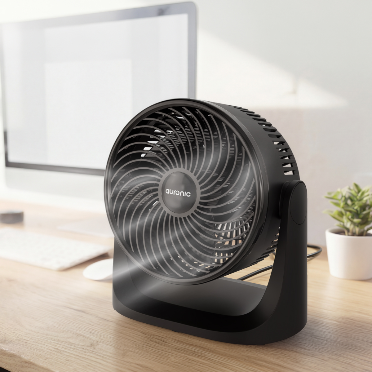 ventilator, tafelventilator, zwart, verstelbare standaard, bureauapparaat