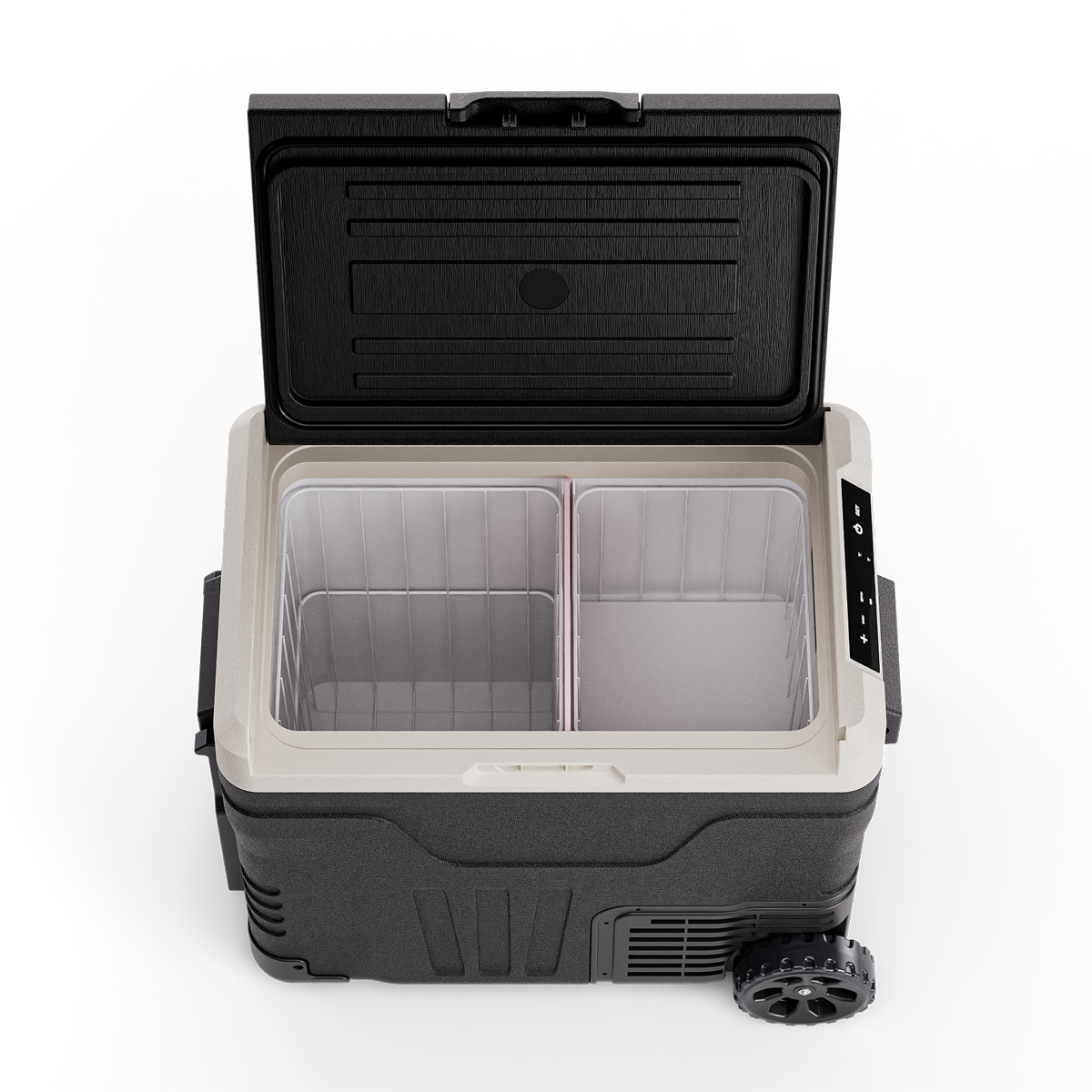 mini fridge, compact fridge, twee compartimenten, koelingskast, digitale bediening