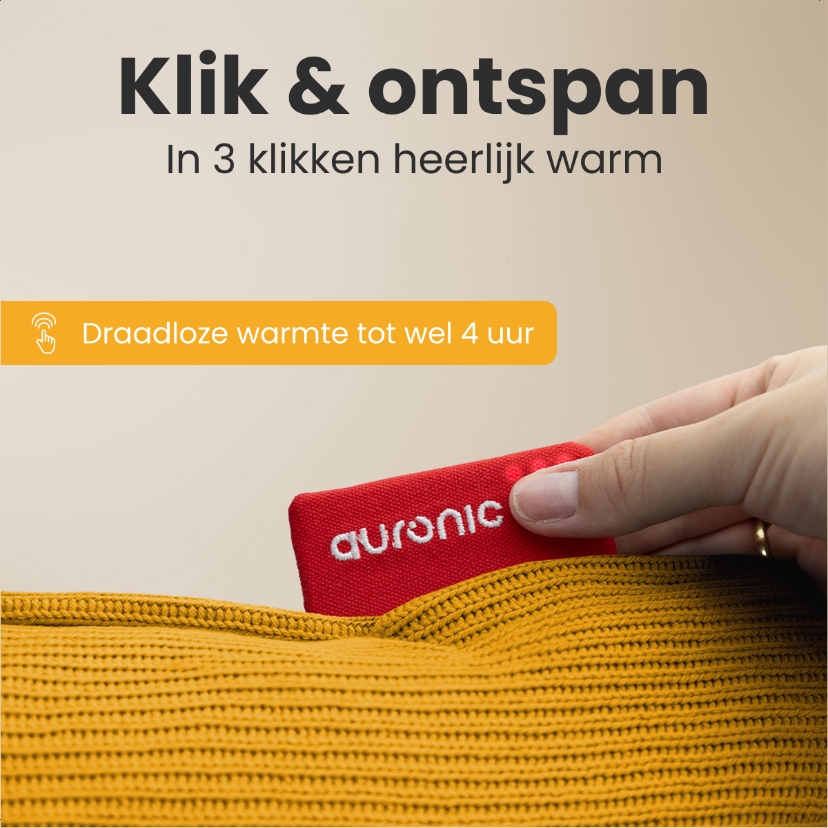 Warmtekussen Knit - 45x45 - Geel
