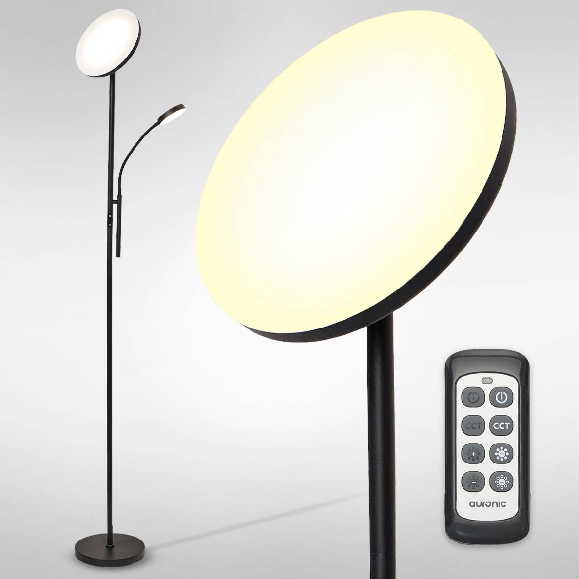 Auronic Vloerlamp LED 181cm Zwart