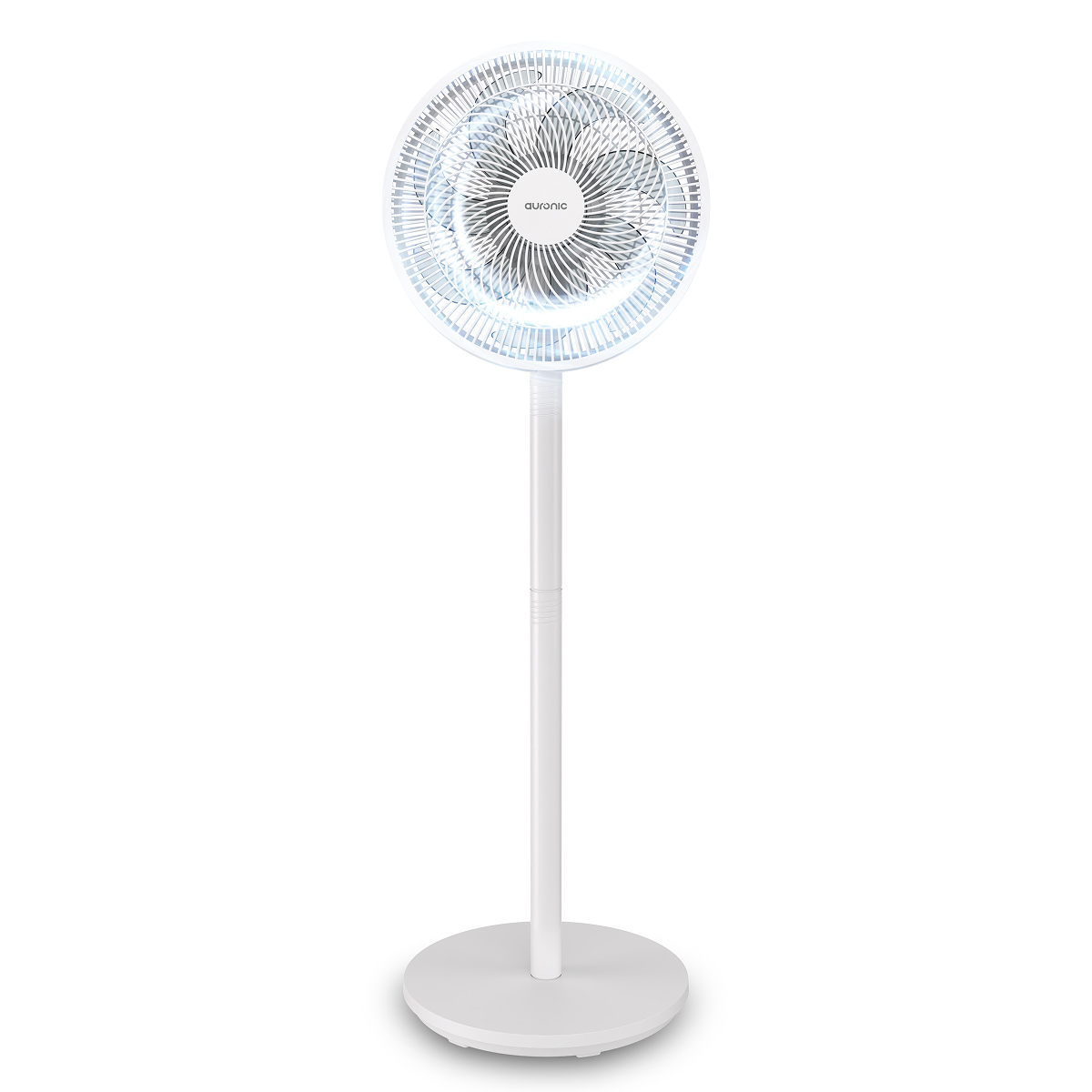 ventilator, staande ventilator, verstelbare hoogte, blauw licht, plaatstaander