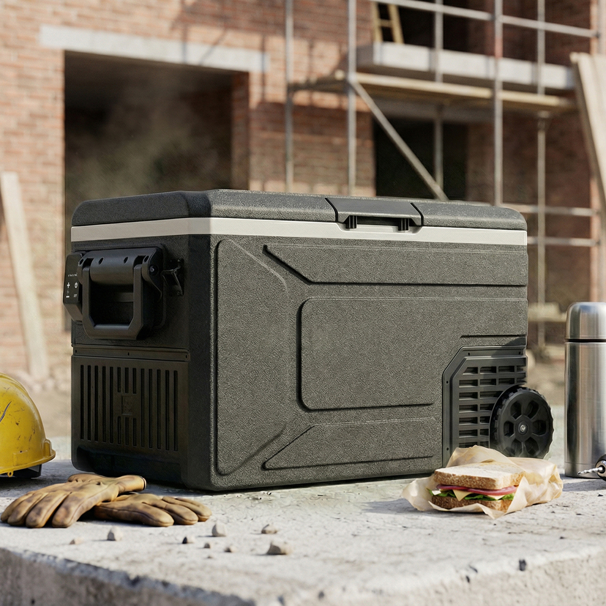 koeler, camping, portable, isolatie, koeler met handgreep