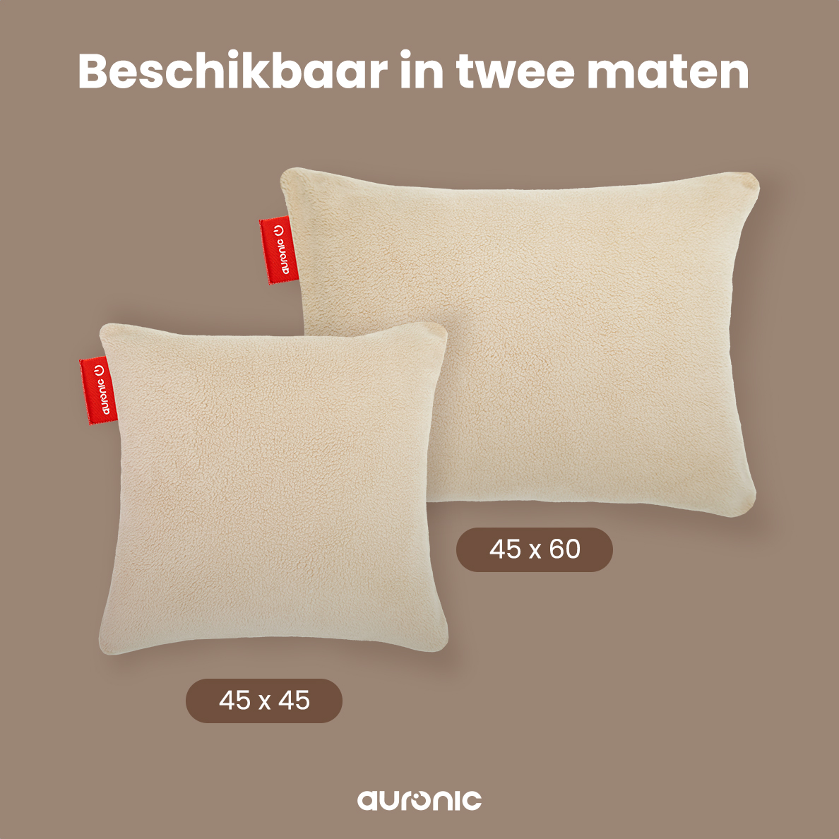 Warmtekussen - Sherpa Fleece - 45x45 - Beige