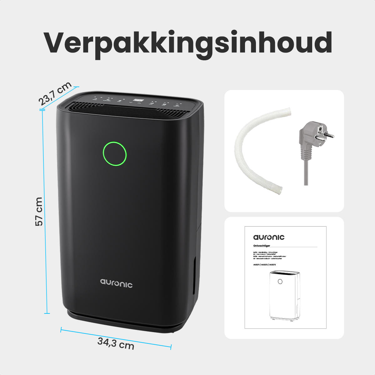 Luchtontvochtiger - Compact Series - 20L - Zwart