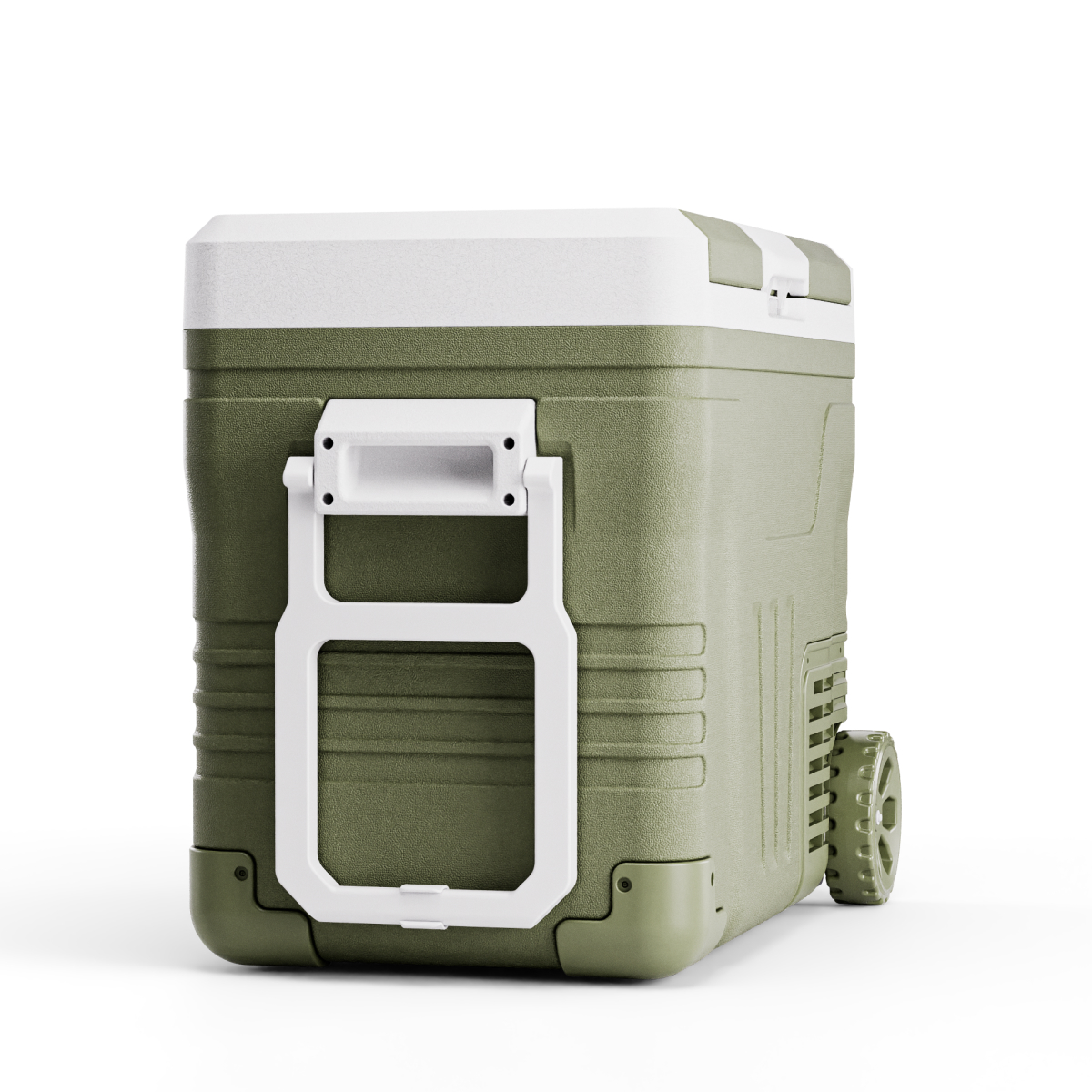 koeler, cooler, grijs-groen, transport, wielen