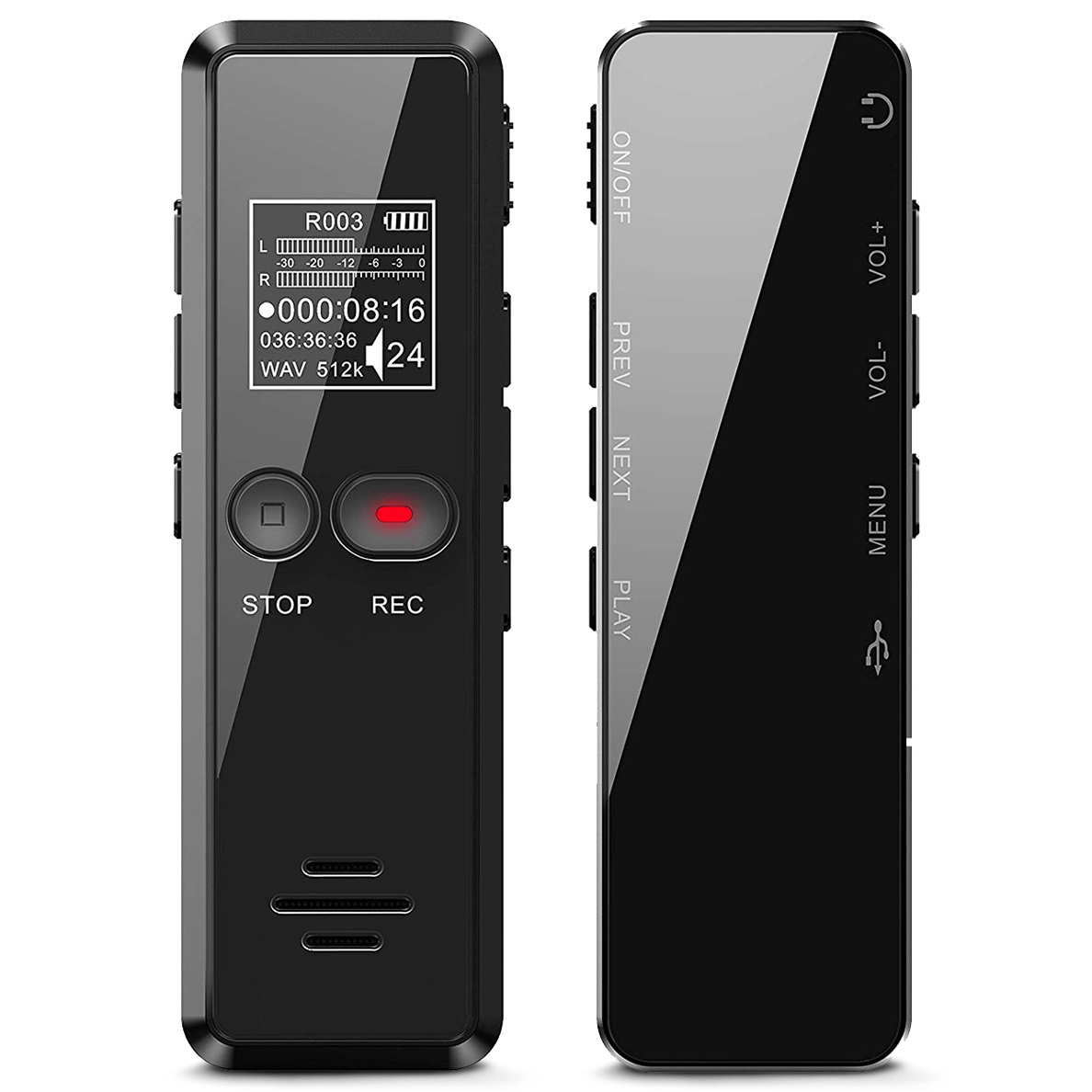 Auronic Digitale Voice Recorder - 8GB opslag - Zwart