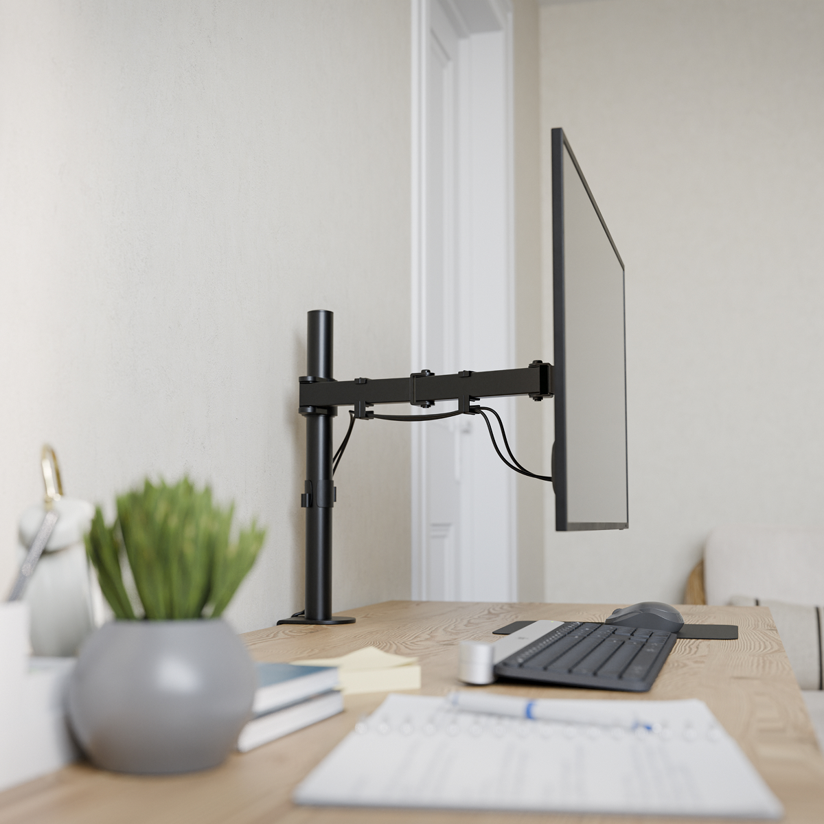 monitor, desk setup, wandmontage, LCD monitor, ergonomisch